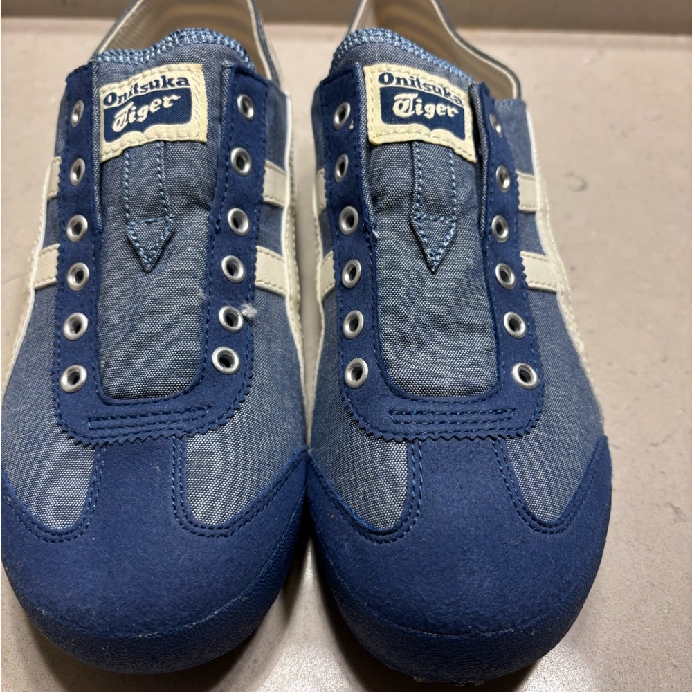 Onitsuka Tiger by Asics Denim Blue and Cream Sneakers